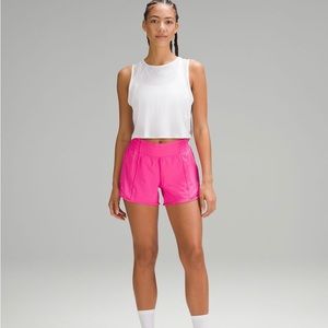 Hot pink, Lululemon Hotty Hot High-Rise Lined Shorts 4”.